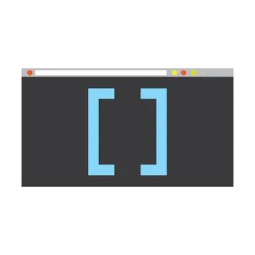 Programming code on a browser window Stock Illustration
