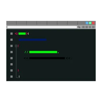 Programming code on a browser window Stock Illustration