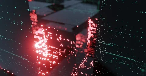 Programming code cascading down on multiple screen. Stock Footage 140691098