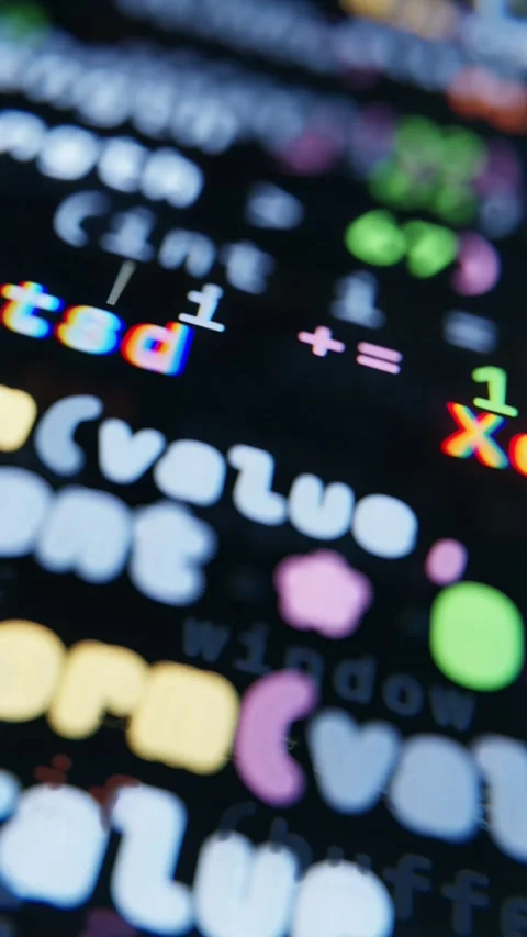 Programming code closeup background seamless loop in vertical video Stock Footage 347394783