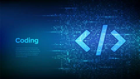 Programming code. Coding or Hacker background. Programming code icon made wit Stock Illustration