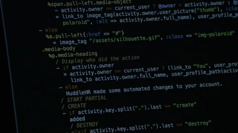Programming code on the computer screen Stock Footage 67553519