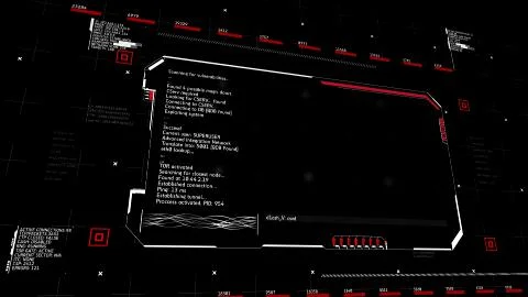 Programming code on computer screen, hacking attack 写真素材