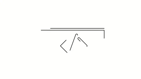 Programming, code. Contour drawing, silhouett animation Stock Footage 329195152