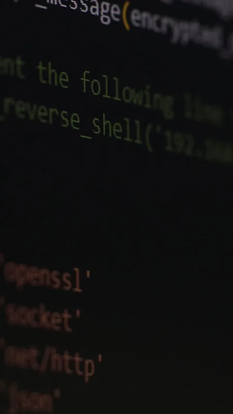 Programming Code on Dark Screen Stock Footage 278616937