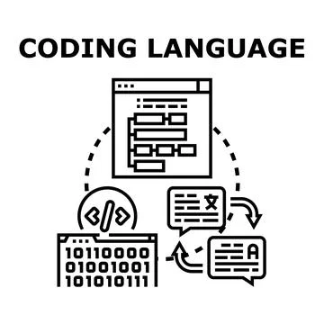Programming code developing a digital language concept Stock Illustration
