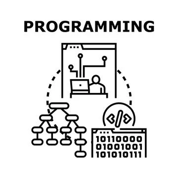 Programming code development and software engineering concept Stock Illustration