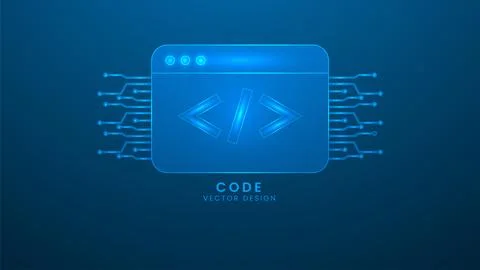 Programming code development. Computer programming and developing software... Stock Illustration