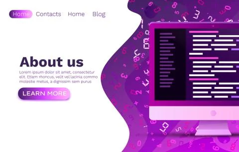 Programming code development, program software application, website banner Illustration