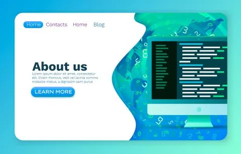 Programming code development, program software application, website banner Illustration