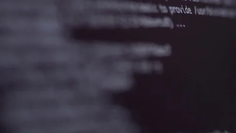 Programming code development scrolling on computer screen 4k Stock Footage 82706744