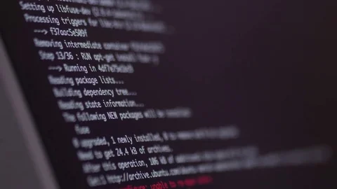 Programming code development scrolling on computer screen 4k Stock Footage 82706753