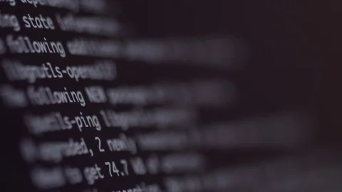 Programming code development scrolling on computer screen 4k Stock Footage 82706754