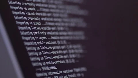 Programming code development scrolling on computer screen 4k Stock Footage 82706758