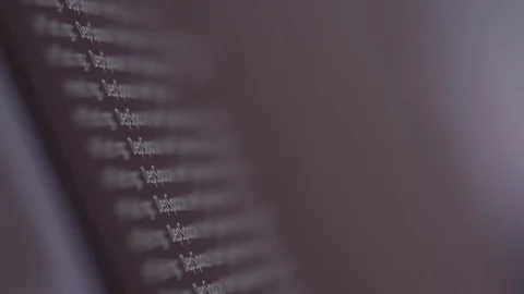 Programming code development scrolling on computer screen 4k Stock Footage 82706917