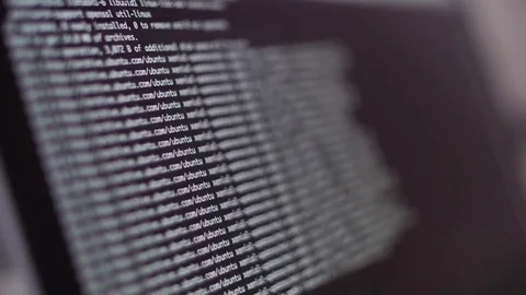 Programming code development scrolling on computer screen Stock Footage 82723960