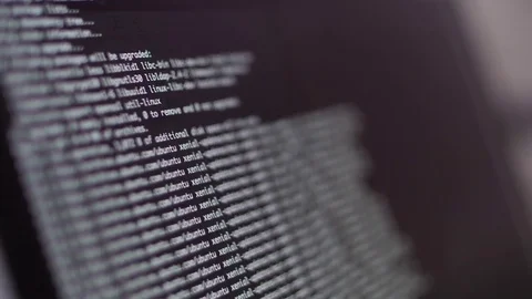 Programming code development scrolling on computer screen Stock Footage 82723982