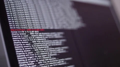 Programming code development scrolling on computer screen Stock Footage 82724014