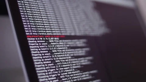 Programming code development scrolling on computer screen Stock Footage 82724049