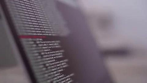Programming code development scrolling on computer screen Stock Footage 82724105