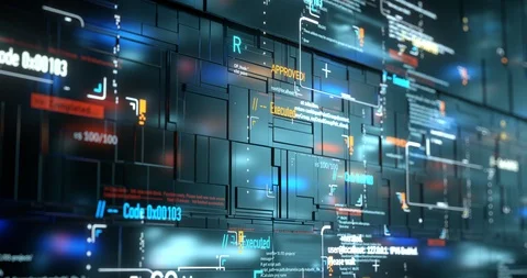 Programming code. Digital background. Binary coding.Typing computer code. 4k Stock Footage