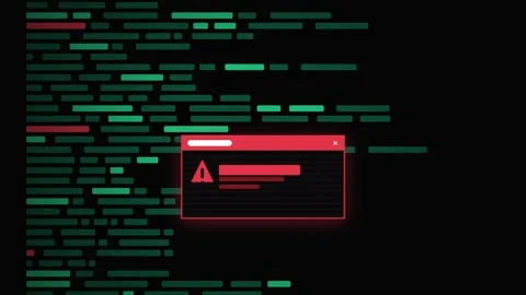 Programming Code Encountering Multiple System Error Warning Pop Ups Symboli.. Stock-Footage 347347472