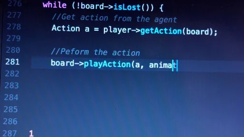 Programming code entering down on computer screen terminal Stock Footage 70559266