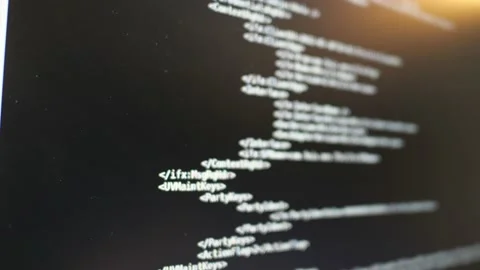 Programming code execute on computer screen Stock Footage 154941237