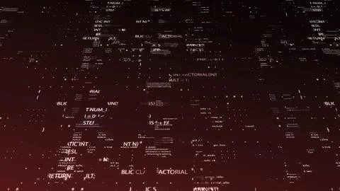 Programming code floating in cyberspace forming a big data stream 库存插图