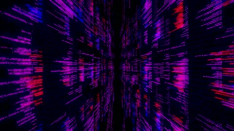 Programming code flowing on black background with 3D effect, seamless loop Stock Footage 139332506