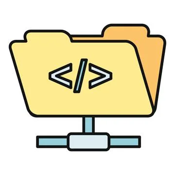 Programming code folder networking and software development Illustrazione stock