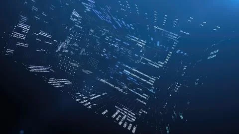 Programming code forming a digital world with futuristic perspective 스톡 일러스트