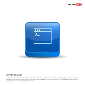 Programming code icon - 3d Blue Button Stock Illustration