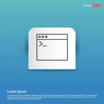 Programming code icon - Blue Sticker button Stock Illustration