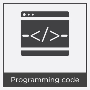Programming code icon isolated on white background Free Stock Illustration