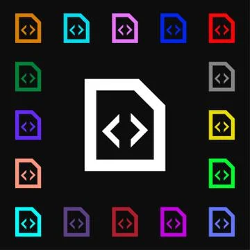 Programming code  icon sign. Lots of colorful symbols for your design. Vector Stock Illustration