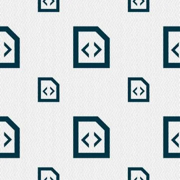 Programming code icon sign. Seamless pattern with geometric texture. Vector 스톡 일러스트