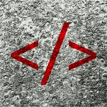 Programming code icon symbol Flat modern web design with long shadow and spac Stock Illustration