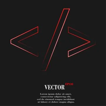 Programming code icon symbol Flat modern web design with long shadow and spac 스톡 일러스트