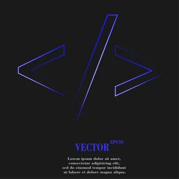 Programming code icon symbol Flat modern web design with long shadow and spac 스톡 일러스트