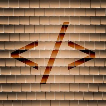 Programming code icon symbol Flat modern web design with long shadow and spac Stockillustratie