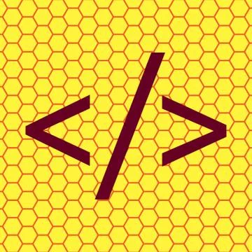 Programming code icon symbol Flat modern web design with long shadow and spac 스톡 일러스트