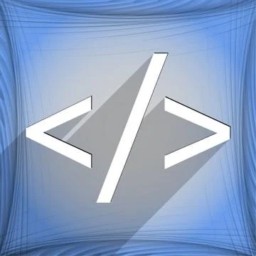 Programming code icon symbol Flat modern web design with long shadow and spac 스톡 일러스트