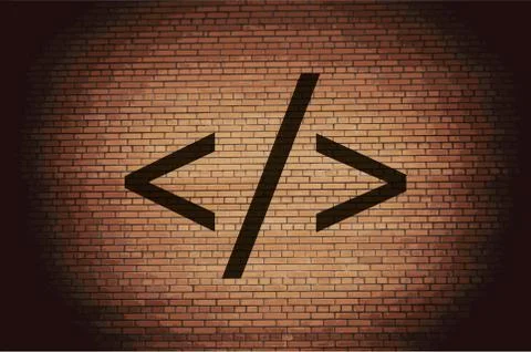 Programming code icon symbol Flat modern web design with long shadow and spac Stockillustratie