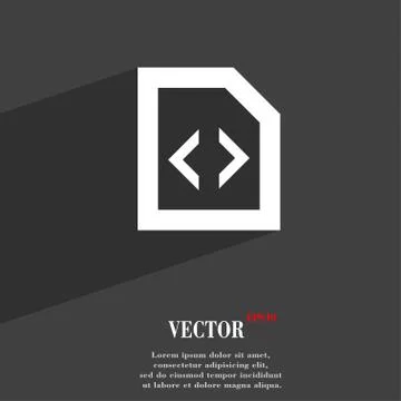 Programming code  icon symbol Flat modern web design with long shadow and spa 스톡 일러스트