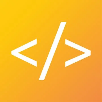 Programming code icon symbol Flat modern web design with long shadow and space f 스톡 일러스트