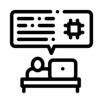 Programming Code Icon Vector Outline Illustration Stock Illustration