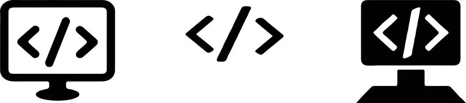 Programming code icon on white background Stock Illustration