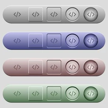 Programming code icons on menu bars Stock Illustration