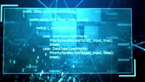 Programming code information, technology data background animation. Stock Footage 334023744